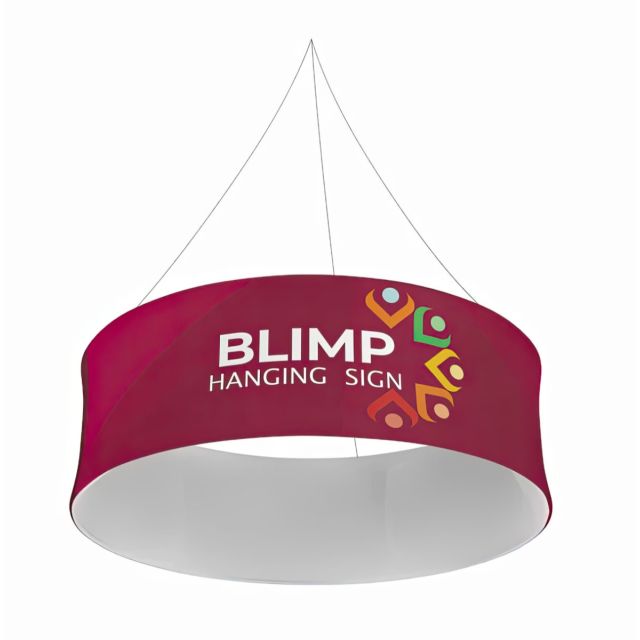 Blimp Circle 10 ft Diameter Hanging Fabric Display