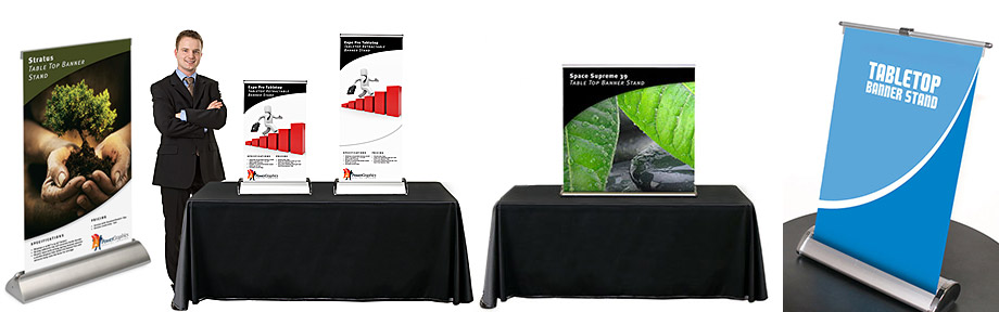 table top banner stands